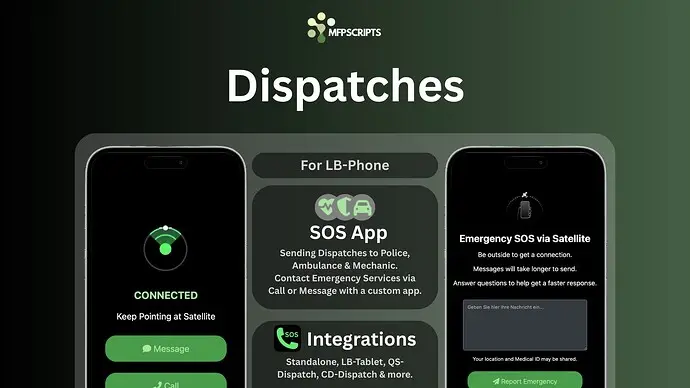Preview of :rotating_light: [FREE] (ESX)(QB)(Standalone) Advanced Dispatches App for LB-Phone