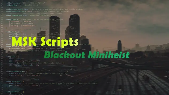 Preview of [ESX/QBCore] MSK Blackout - Weather Blackout Miniheist