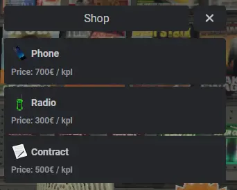 Preview of [FREE][ESX] Shops with ox_lib