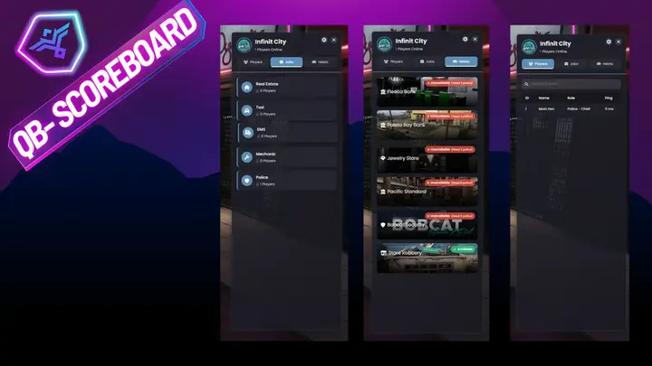 Preview of [Free][QBCore]An enhanced scoreboard for QBCore