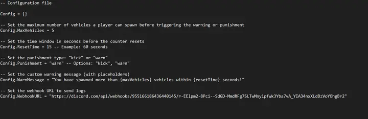 Preview of [FREE] [STANDALONE] RLM Anti Vehicle Spam System