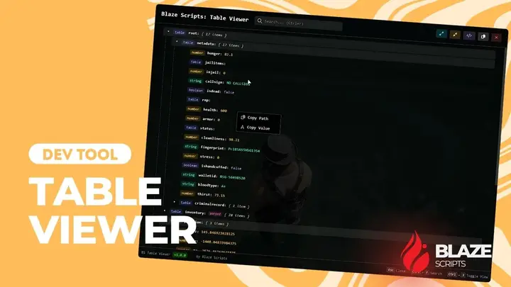 Preview of [FREE] LUA Table Viewer (Developer Tool)