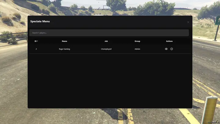 Preview of RAGE Spectate Menu