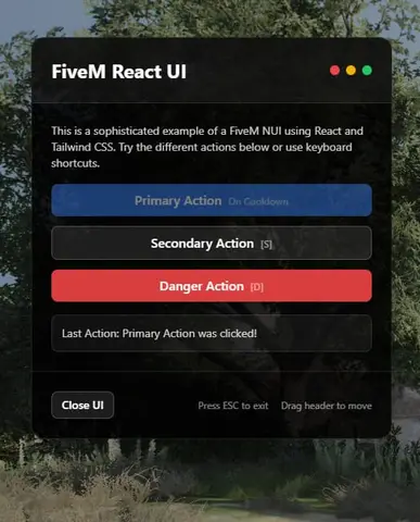 Preview of [FREE RELEASE] Inkwell FiveM React Template (React, Tailwind, Zustand)