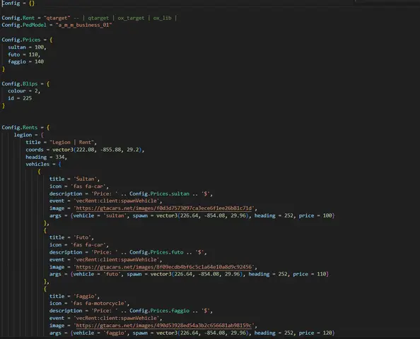 Preview of [ESX] [Q/OX TARGET] [OX_LIB] Rent a car