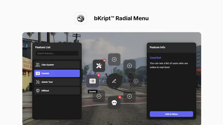 Preview of bKript™ Radial Menu