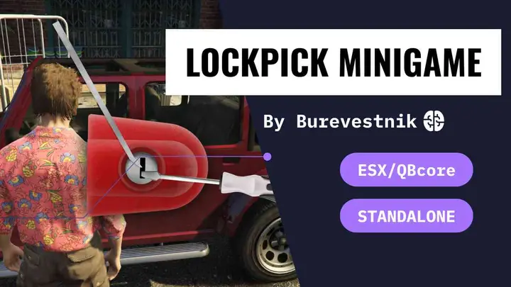 Preview of 🔒 [FREE][Standalone] Lockpick minigame | UI | Burevestnik