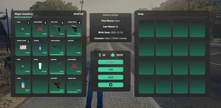 Preview of [FREE] Reskinned QBCore Inventory