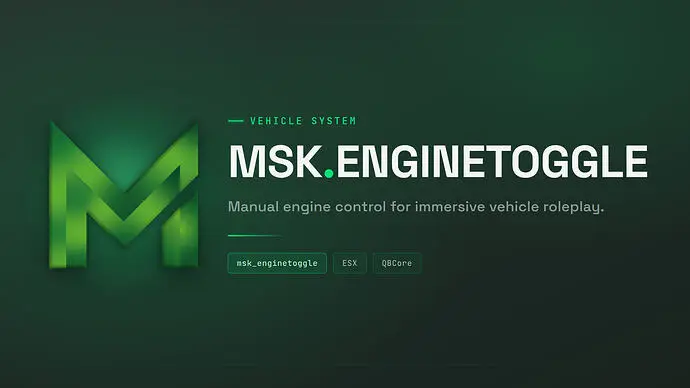 Preview of [Release] MSK EngineToggle - Toggle Engine On/Off [Standalone/ESX/QBCore]