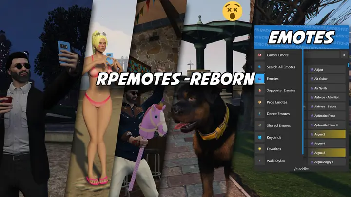 Preview of Rpemotes-reborn - FiveM's Most Popular, Free, Standalone Emote Menu