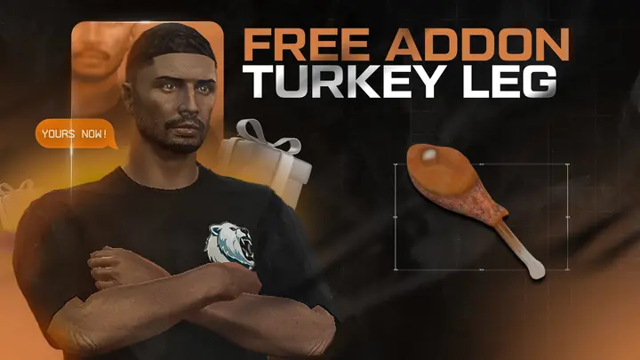Preview of [FREE] Thanks Giving Turkey Leg Addon Weapon