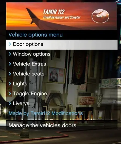 Preview of Tamir112 Modifications | Vehicle options menu V2