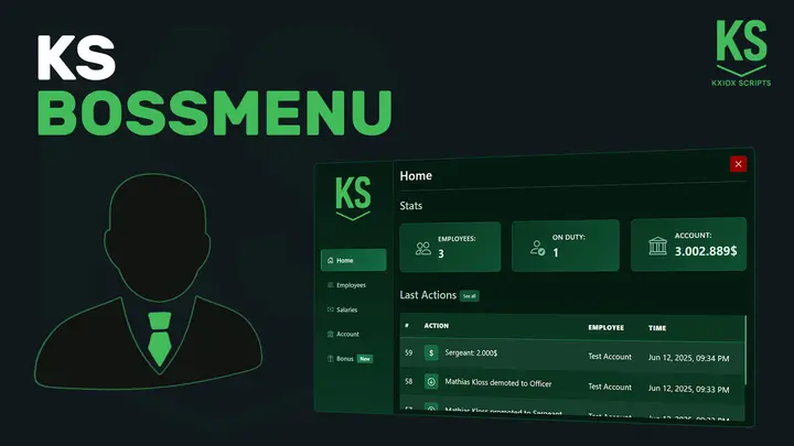 Preview of [FREE] [ESX] - KS Bossmenu 💻 | FiveM Bossmenu