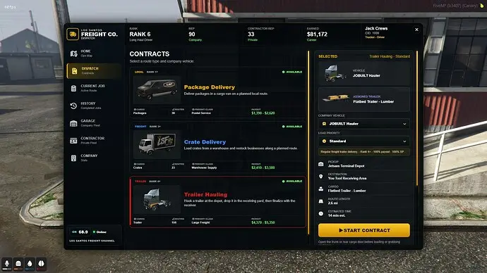 Preview of LS Freight Co. Trucker Job