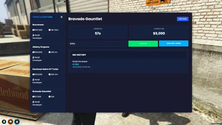 Preview of [FREE][QBCore] Ranjit Car Auction