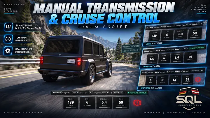 Preview of Sql_gears | Manual Transmission, Cruise Control & Vehicle HUD