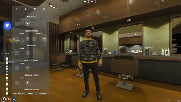 Preview of [FREE] QBCore Character Menu / Clothing Menu