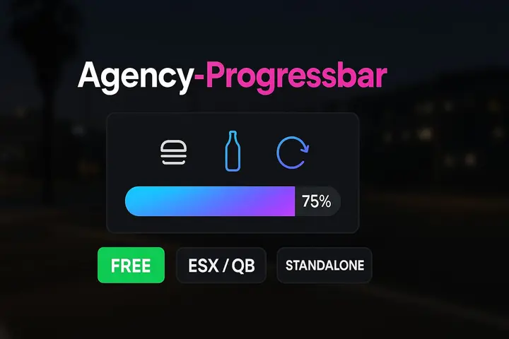 Preview of [FREE] Agency-Progressbar | Progress UI + Consumables + Weapon Reload in One | QB / ESX / Standalone