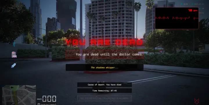 Preview of [FREE] tech death screen Custom Death Screen System QBCore