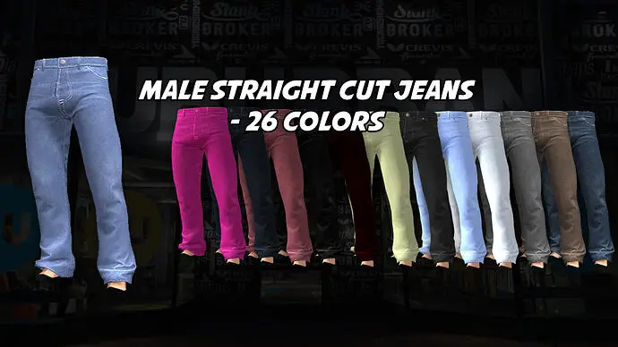 Preview of Male Straight Cut Jeans - Addon Clothing
