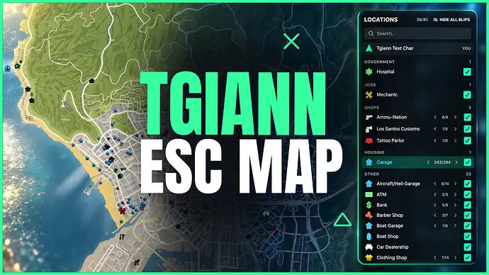 Preview of TGIANN Map & Blip System (Day&Night Map)