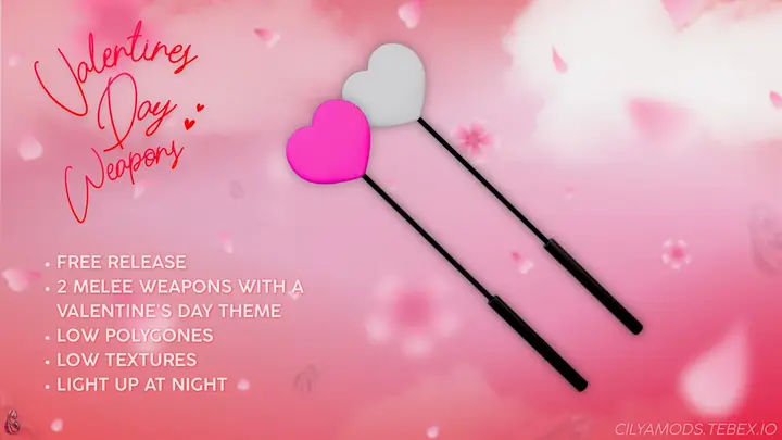 Preview of 2 Melee Weapons Valentines - FREE