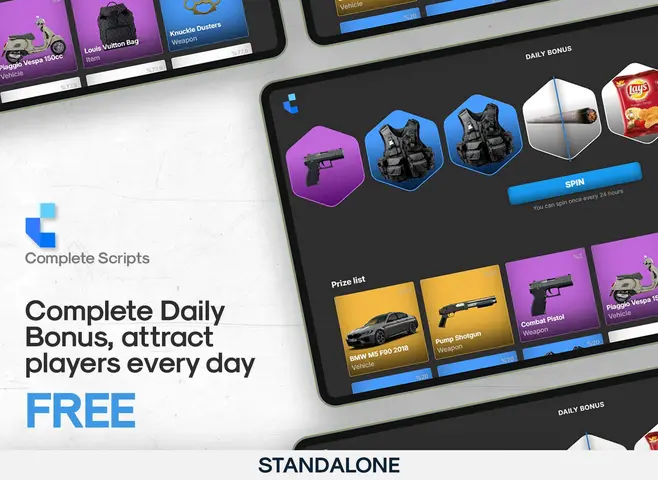 Preview of 🍀 Complete Daily Bonus | Attract players every day