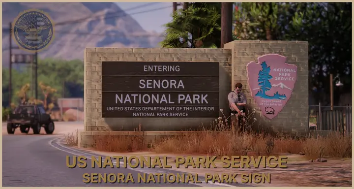 Preview of FREE - USNPS Senora National Park Sign