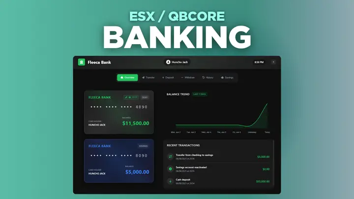Preview of [FREE] FiveM Banking System 🏦 [ESX / QBCORE]