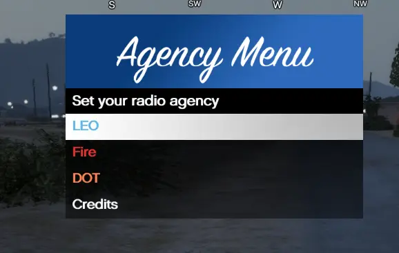 Preview of Agency Menu for SCNP25