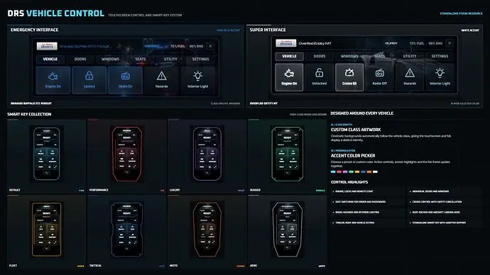 Preview of Drs_vehcontrol | Vehicle Touchscreen & Smart Key Fob