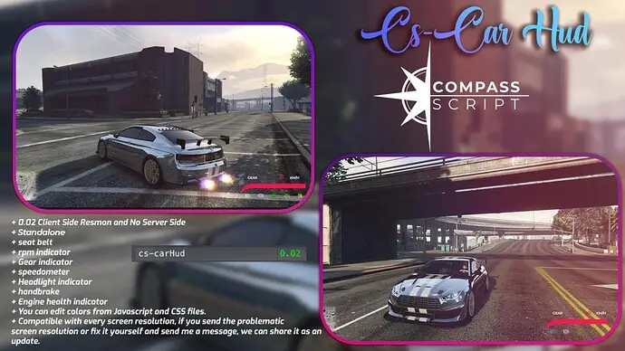 Preview of [STANDALONE][FREE] cs-carhud