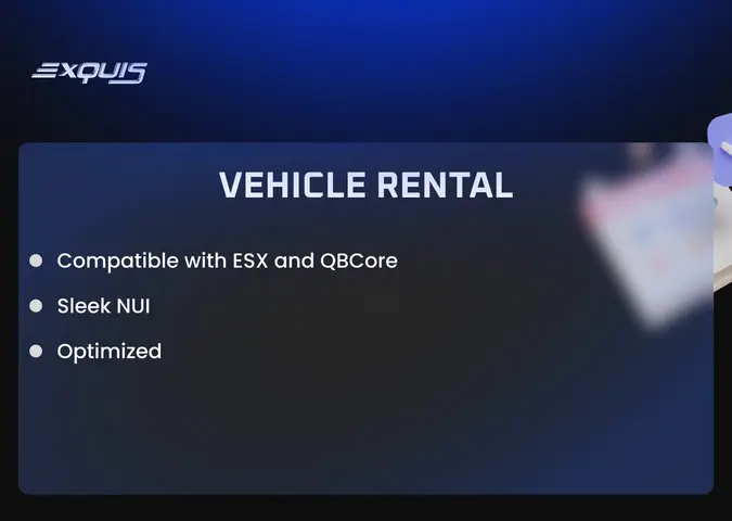 Preview of [QB/ESX] A sleek car rental system with UI