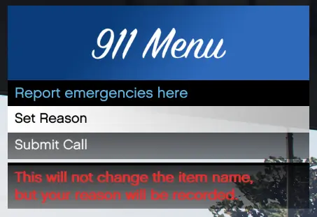 Preview of [FREE] [STANDALONE] 911 Menu