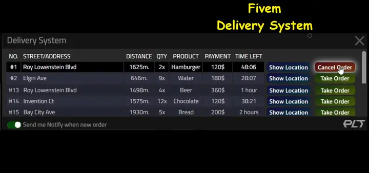 Preview of [FREE] Delivery System