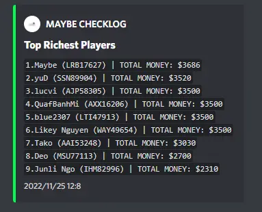 Preview of [FREE][QBCore][ESX] Richest Player ScoreBoard - mb-GetRichPlayer