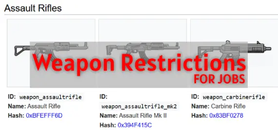 Preview of Weapon Restrictions 1.1.0