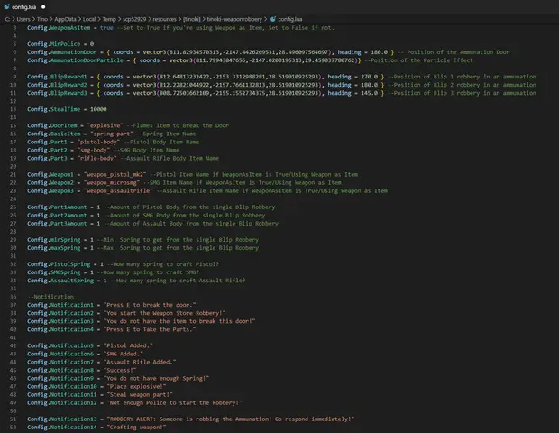 Preview of [FREE] [ESX] Weapon Robbery / Craft By TinoKi
