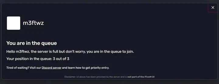 Preview of mz_queue: A simple and efficient queue system for FiveM servers with real-time priorities handling.